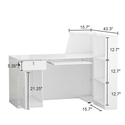 Inbox Zero Gurtha L-shaped Manufactured Wood Reception Desk & Reviews 
