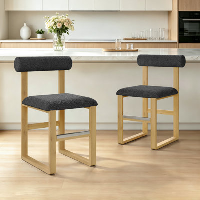 Brayden Upholstered Bar & Counter Stool with Wooden Sled Base