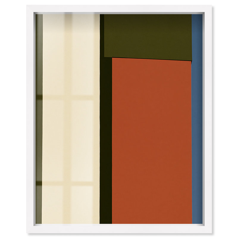 «Desert Modernism I Shadowbox Print Modern Office Art» par, H 46 po x l 37 po, Cadre blanc
