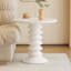 58 cm Cream White Round Side Table