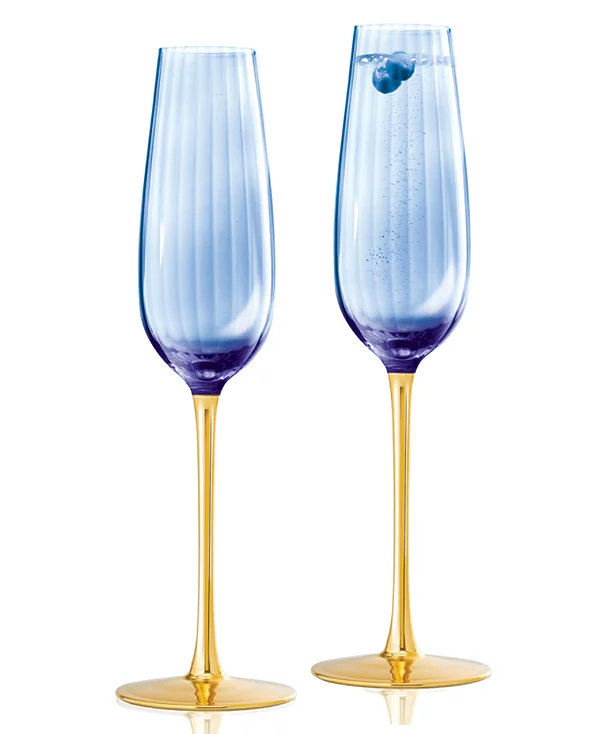 Ensemble de 2 flûtes chic, Bleu