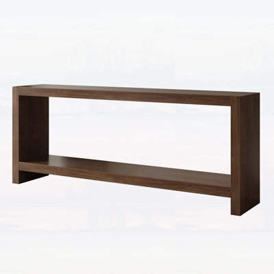 63-Inch Rustic Farmhouse Console Table with 2-Tier Storage, Easy Assembly, Vintage Wood Veneer for Living Room and Entryway
