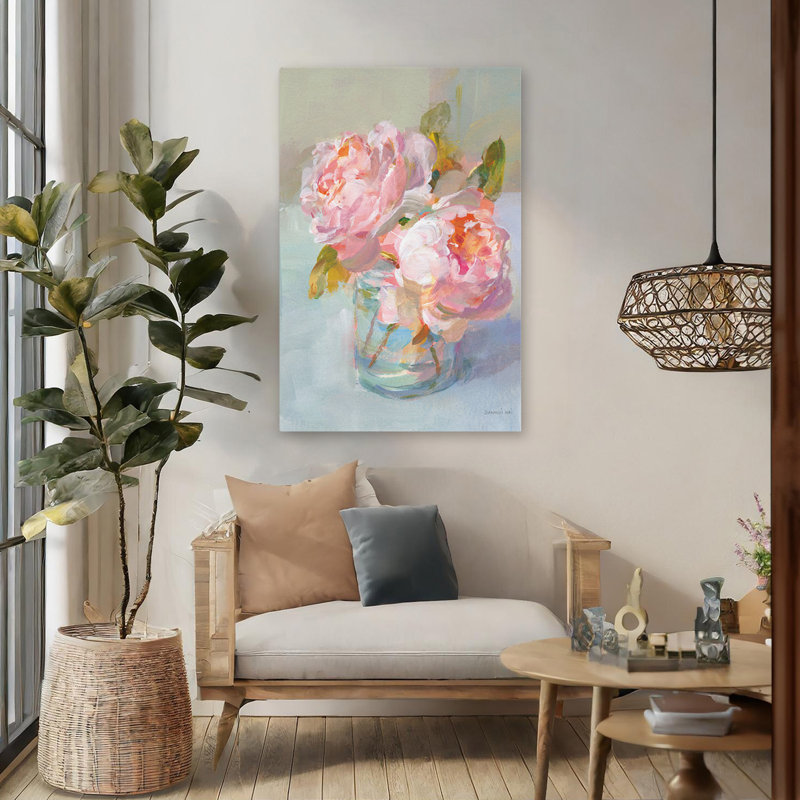 Art bleu et brun Sweet Roses II, H 48 po x l 32 po