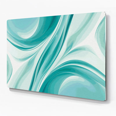 Gradient Abstract 72, art mural en métal bleu