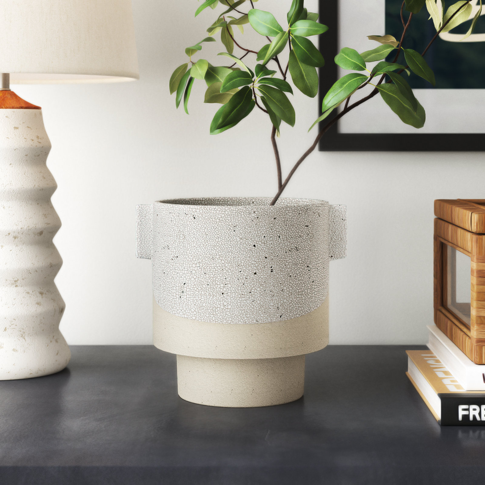 5" Ceramic Pot Planter, 7.25" H x 6.5" W x 6" D