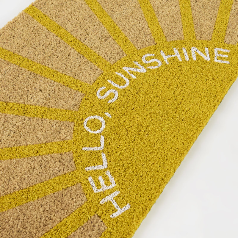Hello Sunshine Yellow Greeting Doormat