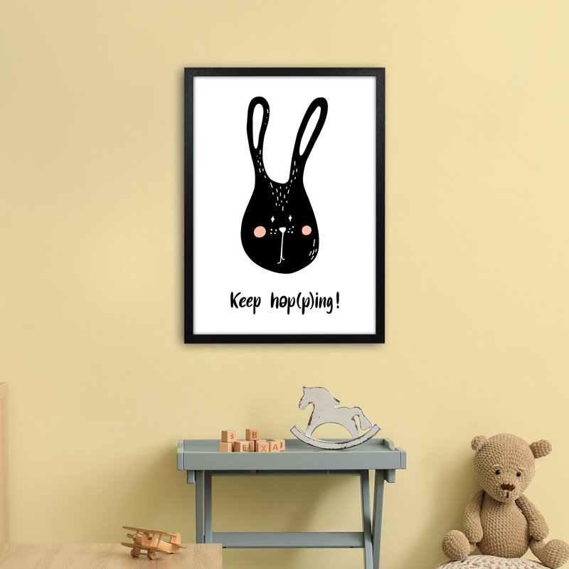 Bunny by Miniofmine - Print, 63cm H x 46cm W x 3cm D, Brown Framed