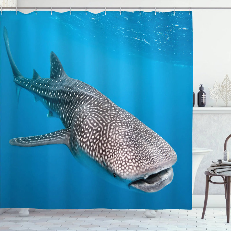 Ensemble de rideau de douche et crochets sea animaux, H 70 po x l 69 po