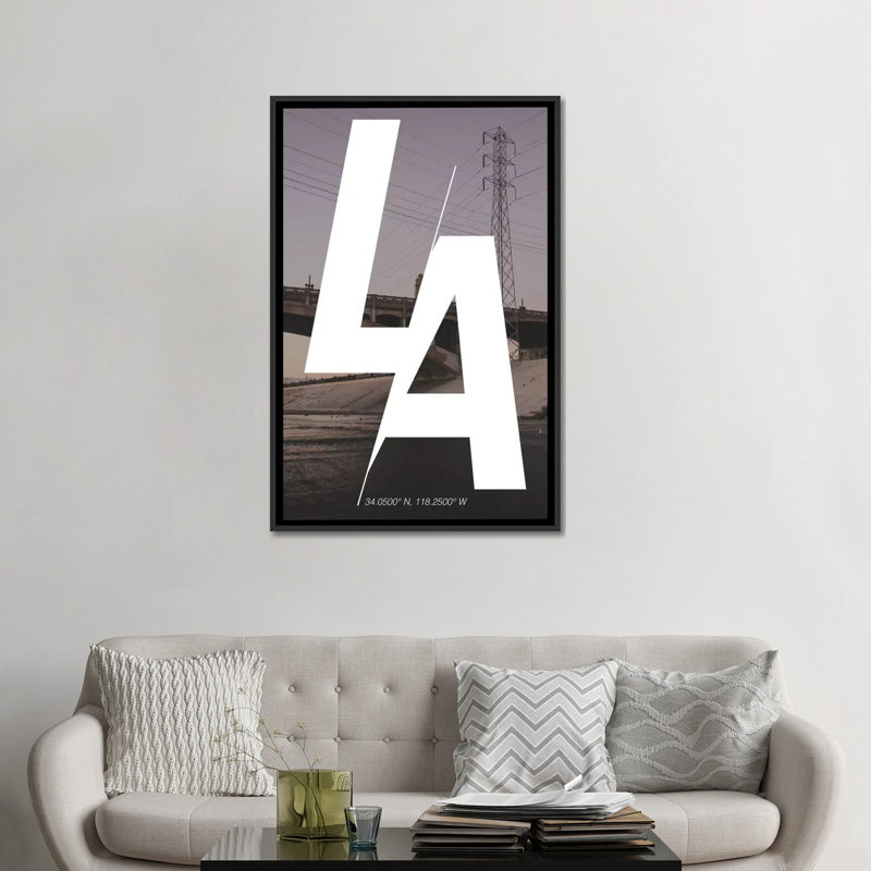 « los angeles (34 ° n, 118,2 ° l) », impression sur toile tendue, H 60 po x l 40po x P 1,5 po, Toile avec cadre noir