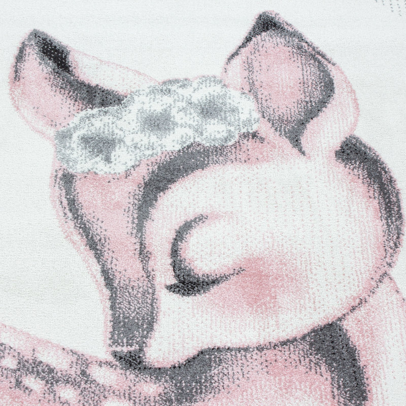 Peck Flatweave Pink/Grey Rug, Round 160cm