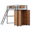 Twin Size Loft Bed With L-Shape Desk And Wardrobe-102345120