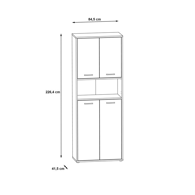 Bibeau 226.4cm H x 84.5cm W Standard Bookcase