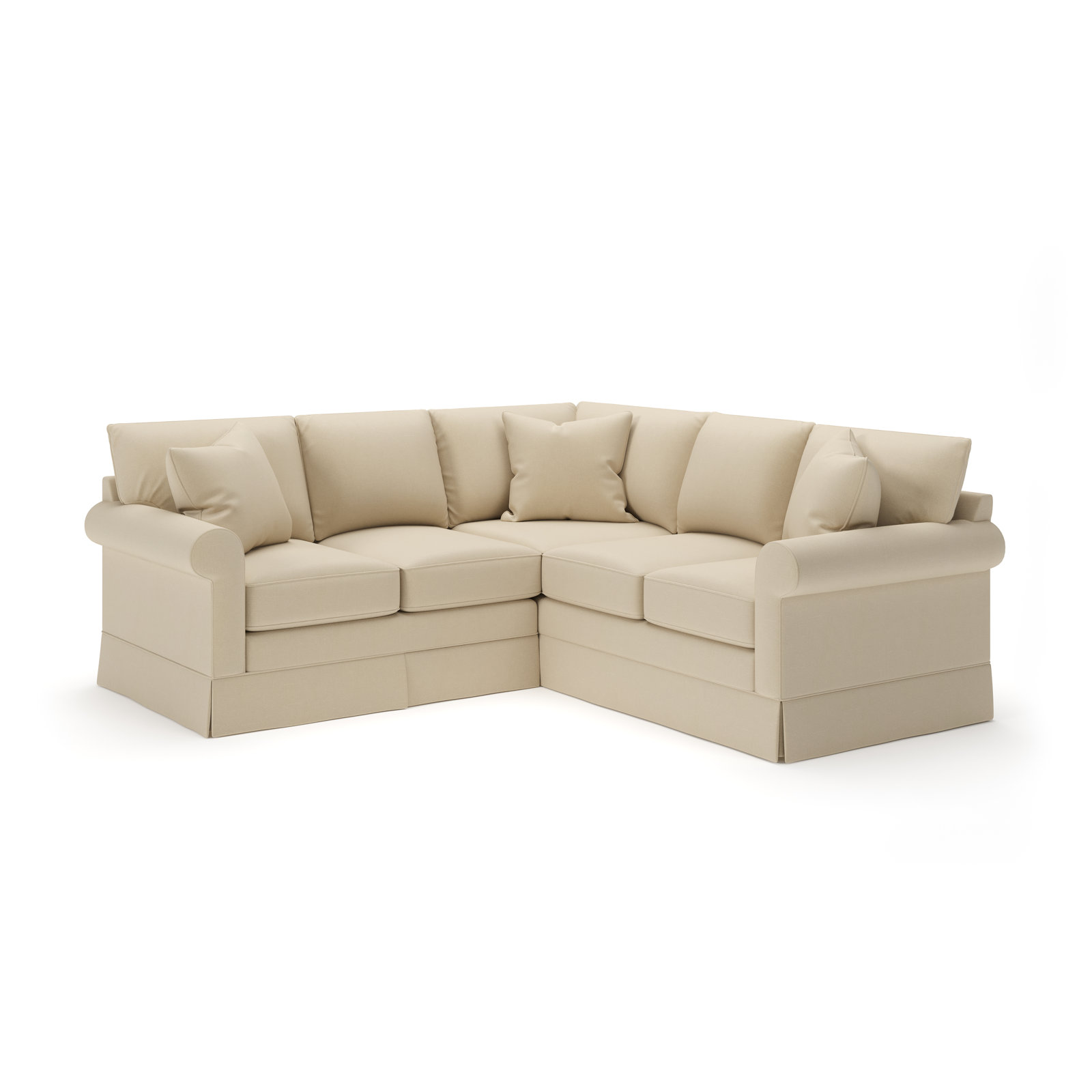 Friedman Upholstered L-Sectional, Bayou Stone Canvas
