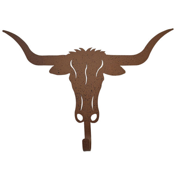 METAL LONGHORN SINGLE HOOK, 13"X1.5"X8.5"