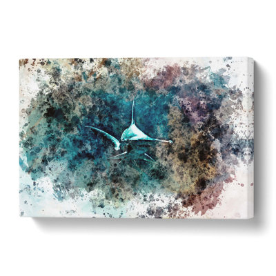 Hammerhead Shark in Abstract - Wrapped Canvas