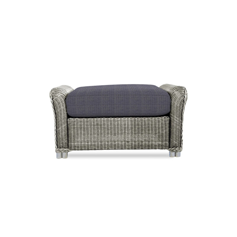 Reflections Outdoor Ottoman, Beach Navy, Pewter