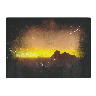 Tempered Glass Bandon Beach at Sunset Paint Splash Chopping Board