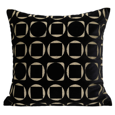 Housse de coussin réversible en velours géométrique