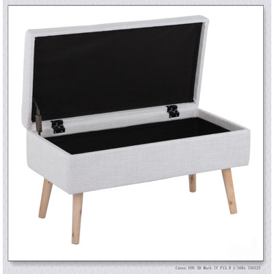 Contemporary Storage Bench with Plush Padding and Solid Wood Legs, Perfect for Extra Seating and Hidden Storage.
