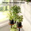 Support pour plante à 4 niveaux en métal à plateau en bois, tablette d'angle étroite pour patio intérieur / extérieur, balcon, salon