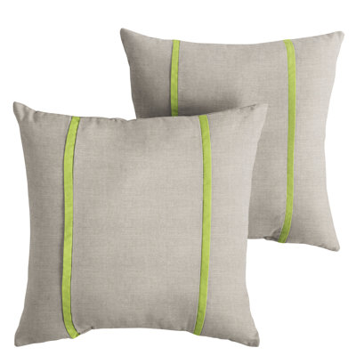Sunbrella Outdoor Solid Double Petite Flange Pillow Set of 2