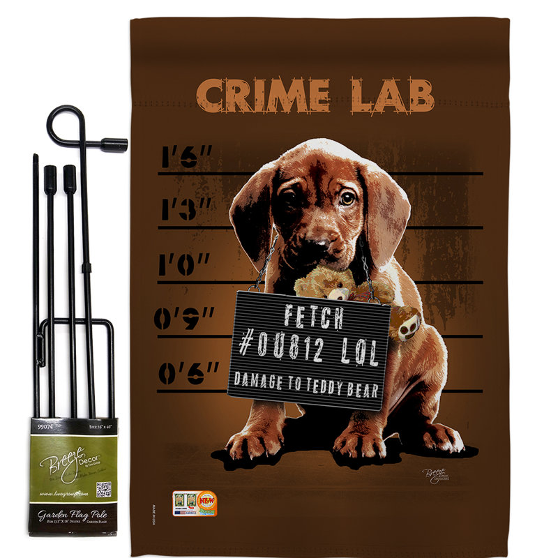 Ensemble de 2 côtés en polyester 1,5 x 1,1 pi. crime lab nature animaux