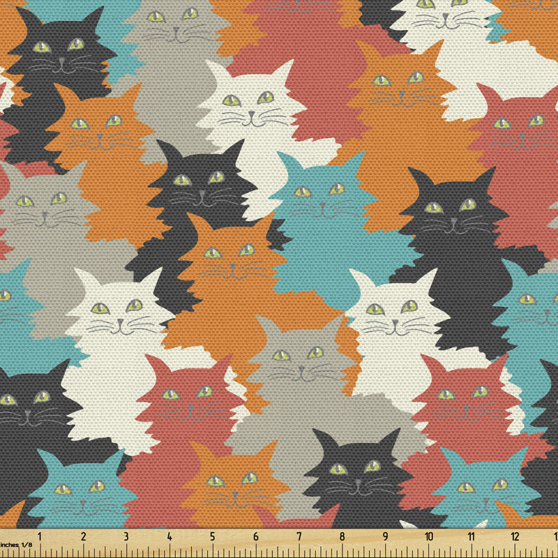 Oshaughnessy Cats Messy Furry and Fluffy Fabric