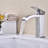 Waterfall Spout Faucet For Bathroom Sink, Single Handle Design, Pop - Up Drain Sinks With Overflow, Corrosion, Easy To Install And Use Flow Sink Style Spout, Control, Thickened Gasket, Brushed