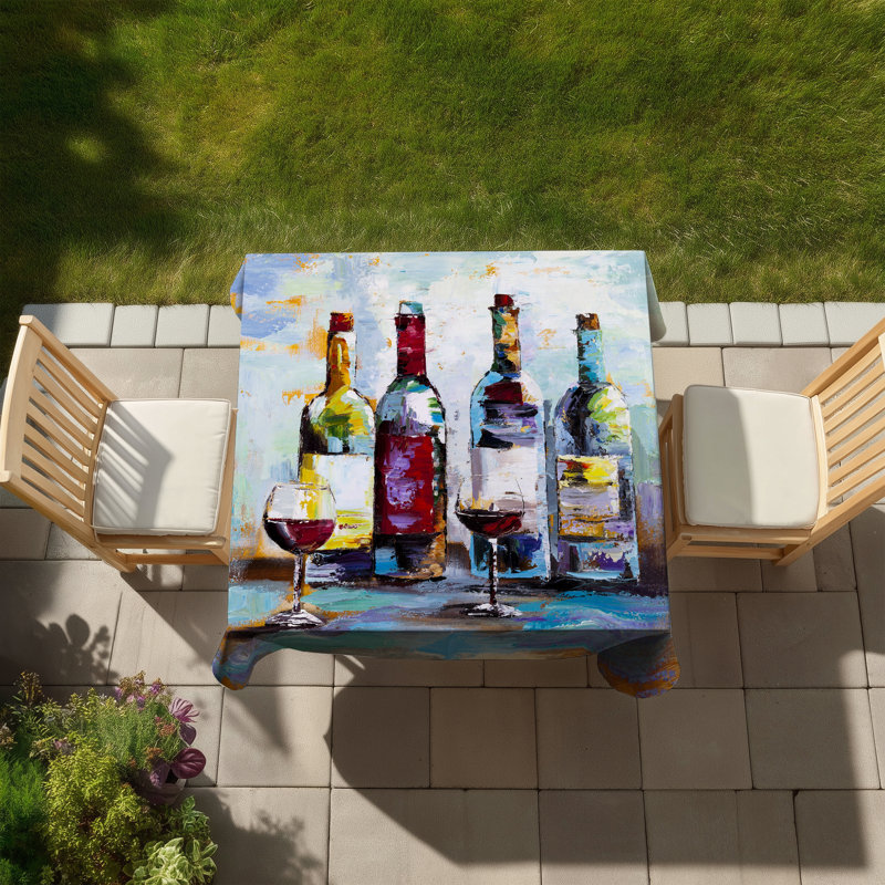 Wine Tasting Tablecloth - Object Blue Kitchen Home Decor
