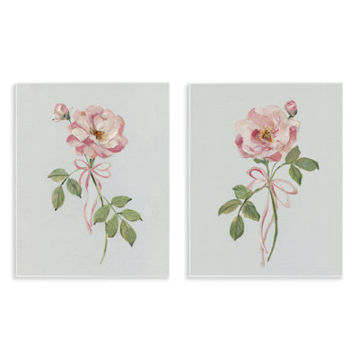 Ensemble de 2 plaques murales roses roses avec arcs, design par Sally Swatland