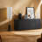 Modern Sideboards & Buffets, Mdf Black Wave Pattern Storage For Kitchen Dining