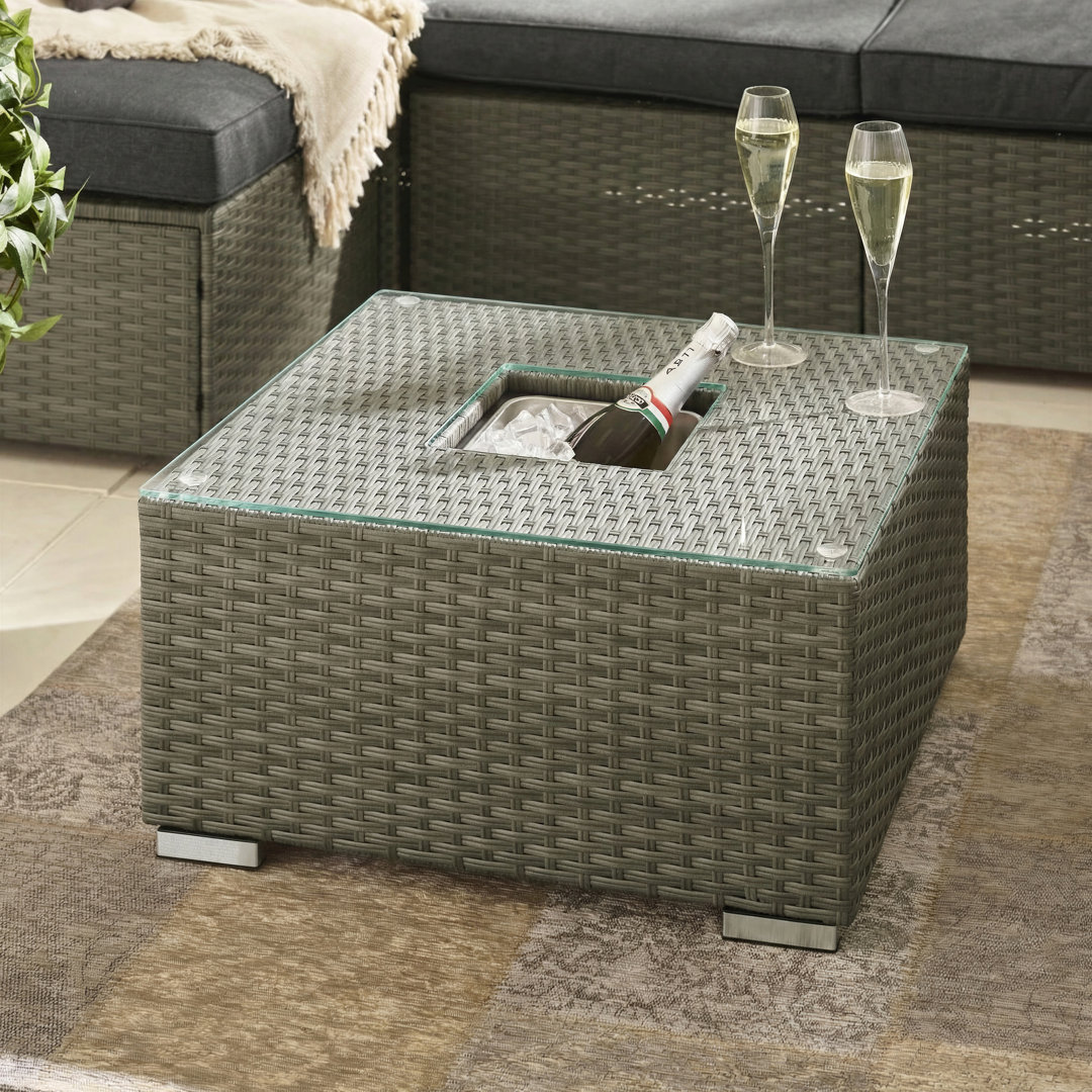 Miacomet PE Rattan Garden Coffee Table & Ice Bucket - Modern Gardens and Patios