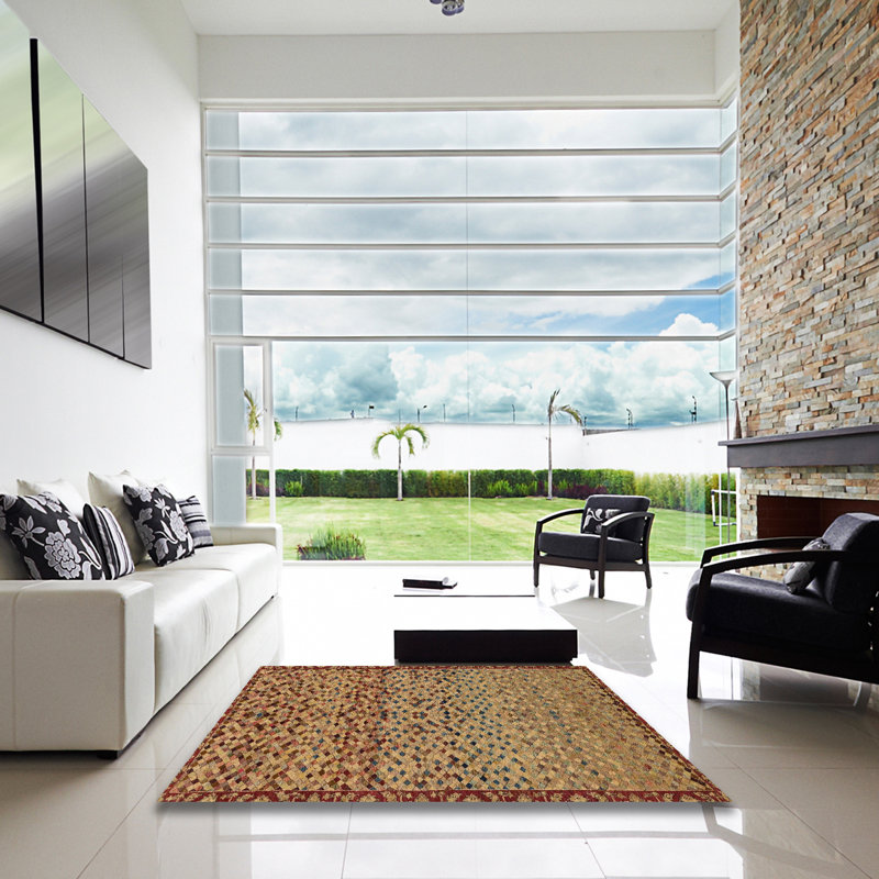Tapis abstrait moderne 1709, Carré 7 pi