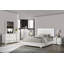 Lit contemporain 1pc blanc avec tête de lit à DEL avec meubles de chambre à coucher avec finition UV-1478974631