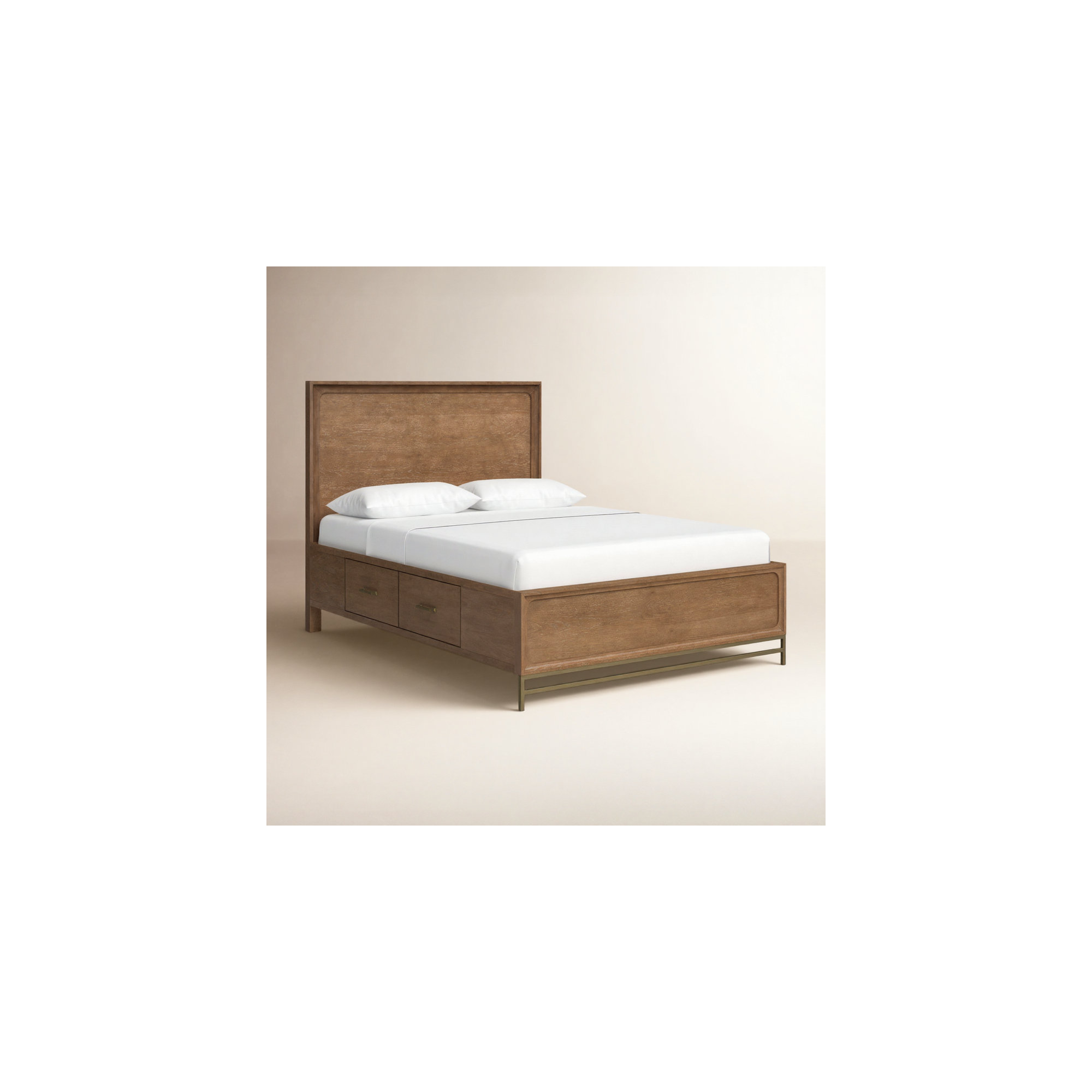 Complete Panel Bed W/Storage Rails, Queen