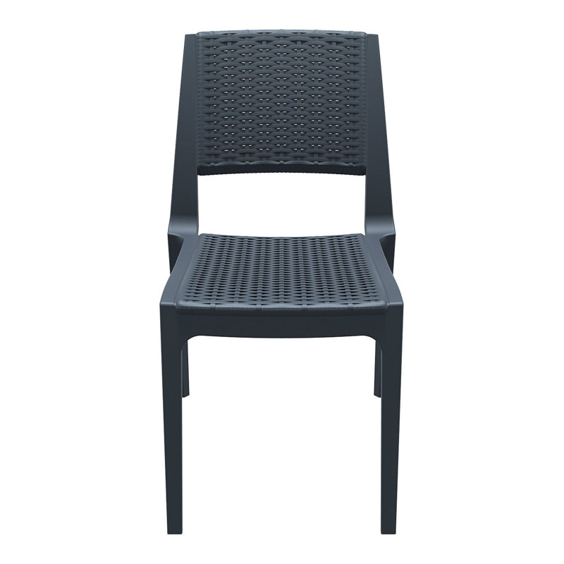 Chaise d'appoint empilable Martz, Gris foncé