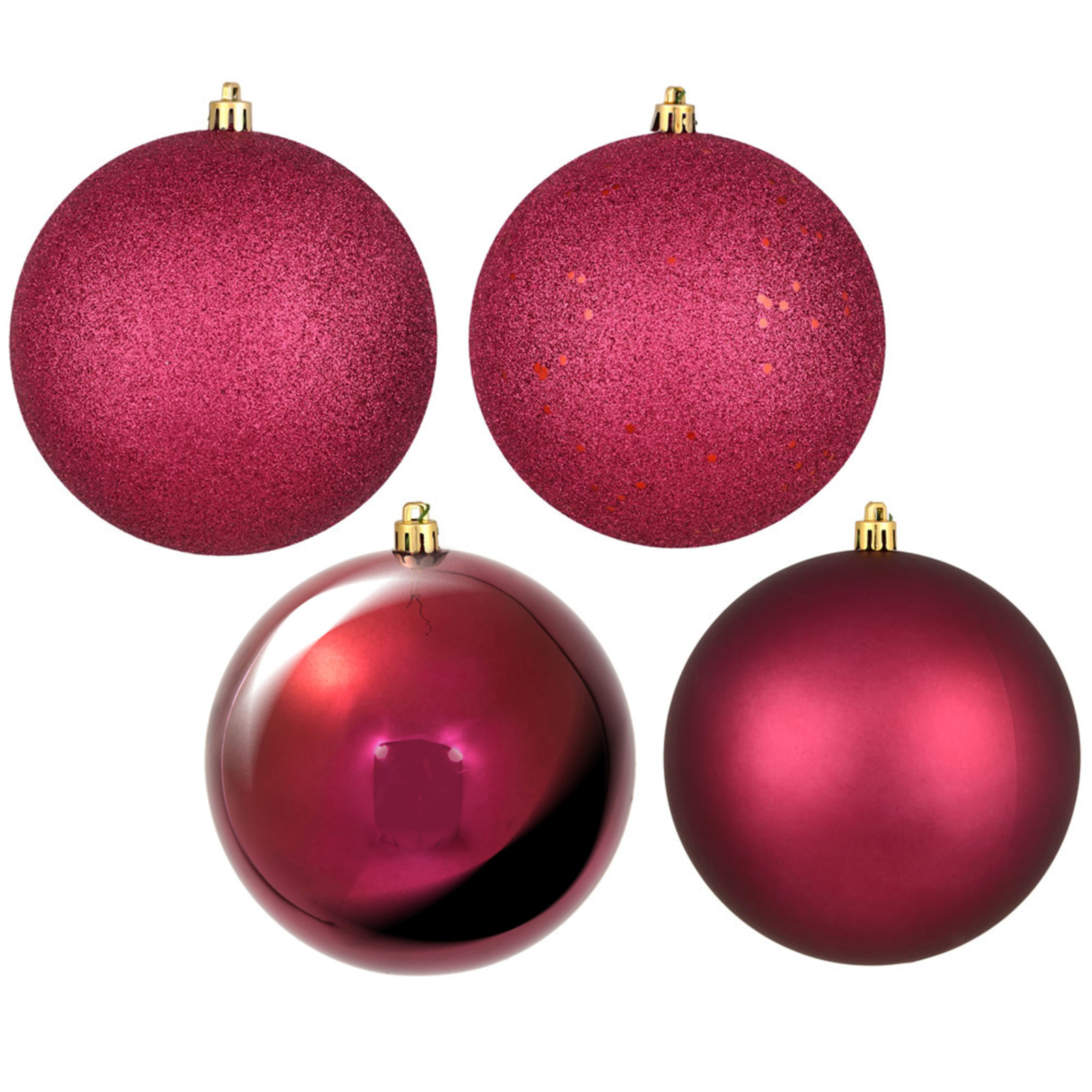 Holiday Décor Ball Ornament, 4" H x 4" W x 4" D, Berry Red