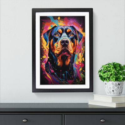 Rottweiler Abstract Art - Framed Print