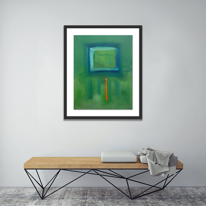 Green Souk Print by Charles Stuart, Black, 48" H x 40" W x 2.5" D