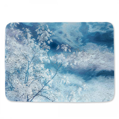 Tapis de bain d'hiver nature rustique