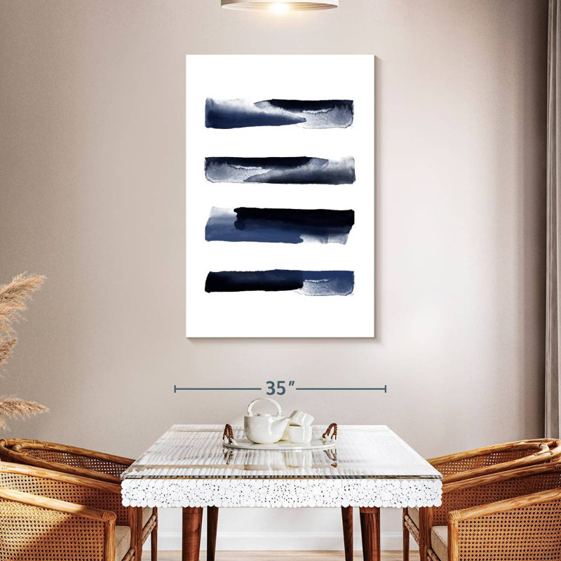 Coups d'aquarelle bleu marine Avery, H 48 po x l 32 po