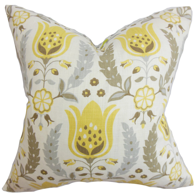 Coussin décoratif en coton Eithne, Bleu outremer, 20 po x 20 po