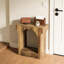 Brun rustique, table de bout arquée à 2 arches, hall d'entrée en bois de style Mid-Century, qualité E1, égratignure, eau, assemblage rapide et facile du thé