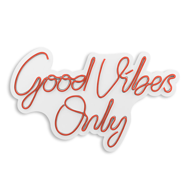 Jaquari 20'' Good Vibes Only LED Neon Sign, Red