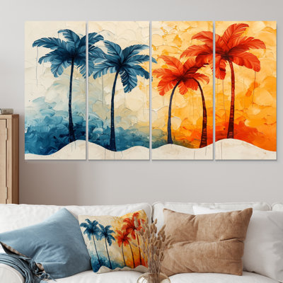 «Desert Blossom Of Sunrise olors Plam Trees II» - ensemble de décorations murales traditionnelles