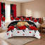 Ensemble d'édredon pour grand lit 9 pièces, lit de luxe toutes saisons dans un sac pour la chambre à coucher, avec rideaux assortis, microfibre douce, pivoine rouge-121273396