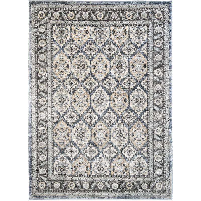 Tapis oriental bleu Nickelsen, Rectangle 5 pi 3 po x 7 pi 3 po
