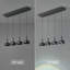 Mini luminaires suspendus à DEL COB Source Luminaire suspendu noir mat pour îlot de cuisine (4 lumières)