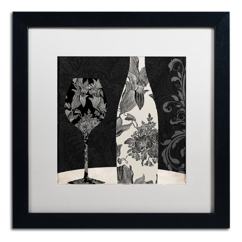 «Vin Elegant I» par Color Bakery, impression encadrée, Blanc, H 16 po x l 16 po x P 0,5 po