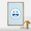 Lumineux animaux BCBG, motif bleu, visage souriant, enfants, culture pop, œuvre d'art moderne, décoration de chambre de fille-100707422-100707423